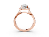 Rose gold Radiant Cut Halo Split Shank Pave Set Ring_69