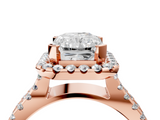 Rose gold Radiant Cut Halo Split Shank Pave Set Ring_70