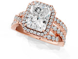 Rose gold Radiant Cut Halo Split Shank Prong Setting Ring_13