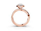 Rose gold Radiant Cut Halo Split Shank Prong Setting Ring_15