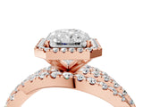 Rose gold Radiant Cut Halo Split Shank Prong Setting Ring_16