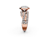 Rose gold Radiant Cut Halo Split Shank Prong Setting Ring_75