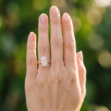 Rose gold Radiant Cut Halo Split Shank Ring with Prong Setting_6