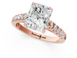 Rose gold Radiant Cut Pavé Band Solitaire Ring with Four-Prong Setting_120