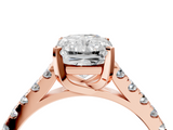 Rose gold Radiant Cut Pavé Band Solitaire Ring with Four-Prong Setting_123