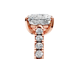 Rose gold Radiant Cut Pavé Band Solitaire Ring with Four-Prong Setting_124