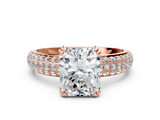 Rose gold Radiant Cut Pave Diamond Engagement Ring with Channel Set Band and Four-Prong Setting_20