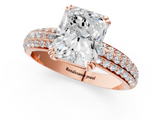Rose gold Radiant Cut Pave Diamond Engagement Ring with Channel Set Band and Four-Prong Setting_21