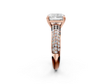Rose gold Radiant Cut Pave Diamond Engagement Ring with Channel Set Band and Four-Prong Setting_22