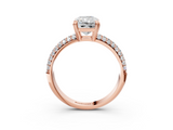 Rose gold Radiant Cut Pave Diamond Engagement Ring with Channel Set Band and Four-Prong Setting_23