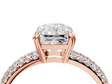 Rose gold Radiant Cut Pave Diamond Engagement Ring with Channel Set Band and Four-Prong Setting_24