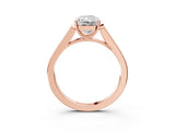 Rose gold Radiant Cut Solitaire Cathedral Diamond Engagement Ring with Channel-Set Band and Four-Prong Setting_6