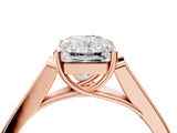 Rose gold Radiant Cut Solitaire Cathedral Diamond Engagement Ring with Channel-Set Band and Four-Prong Setting_7