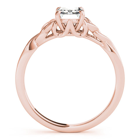 Rose gold Radiant Cut Solitaire Celtic Knot Ring with Four-Prong Setting 1