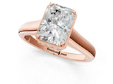 Rose gold Radiant Cut Solitaire Diamond Engagement Ring with Four-Prong Setting and Tapered Band_4