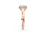 Rose gold Radiant Cut Solitaire Diamond Engagement Ring with Four-Prong Setting and Tapered Band_5
