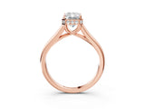 Rose gold Radiant Cut Solitaire Diamond Engagement Ring with Four-Prong Setting and Tapered Band_6