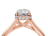 Rose gold Radiant Cut Solitaire Diamond Engagement Ring with Four-Prong Setting and Tapered Band_7