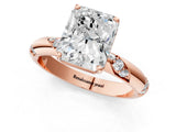 Rose gold Radiant Cut Solitaire Diamond Engagement Ring with Twisted Pave Band and Four-Prong Setting_4