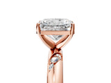 Rose gold Radiant Cut Solitaire Diamond Engagement Ring with Twisted Pave Band and Four-Prong Setting_8