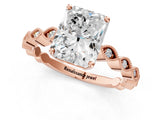 Rose gold Radiant Cut Solitaire Diamond Ring with Infinity Twist Band and Four-Prong Setting_14