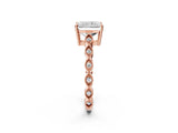 Rose gold Radiant Cut Solitaire Diamond Ring with Infinity Twist Band and Four-Prong Setting_15