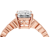 Rose gold Radiant Cut Solitaire Diamond Ring with Infinity Twist Band and Four-Prong Setting_17