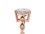Rose gold Radiant Cut Solitaire Diamond Ring with Infinity Twist Band and Four-Prong Setting_18