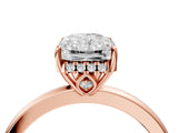 Rose gold Radiant Cut Solitaire Diamond Ring with Prong Setting and Plain Band_7