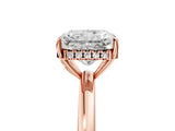 Rose gold Radiant Cut Solitaire Diamond Ring with Prong Setting and Plain Band_8