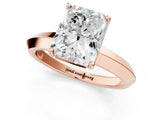 Rose gold Radiant Cut Solitaire Engagement Ring with Flat Band and Four-Prong Setting 3