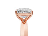 Rose gold Radiant Cut Solitaire Engagement Ring with Flat Band and Four-Prong Setting 5