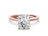 Rose gold Radiant Cut Solitaire Engagement Ring with Four-Prong Setting and Classic Band_40
