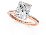 Rose gold Radiant Cut Solitaire Engagement Ring with Four-Prong Setting and Classic Band_41