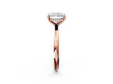 Rose gold Radiant Cut Solitaire Engagement Ring with Four-Prong Setting and Classic Band_42
