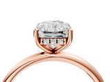 Rose gold Radiant Cut Solitaire Engagement Ring with Four-Prong Setting and Classic Band_44