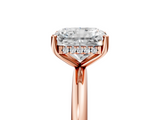 Rose gold Radiant Cut Solitaire Engagement Ring with Four-Prong Setting and Classic Band_45