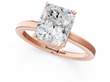 Rose gold Radiant Cut Solitaire Engagement Ring with Four-Prong Setting on a Classic Band_37