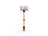 Rose gold Radiant Cut Solitaire Engagement Ring with Four-Prong Setting on a Classic Band_38