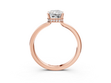 Rose gold Radiant Cut Solitaire Engagement Ring with Four-Prong Setting on a Classic Band_39