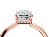 Rose gold Radiant Cut Solitaire Engagement Ring with Four-Prong Setting on a Classic Band_40