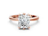 Rose gold Radiant Cut Solitaire Engagement Ring with Six-Prong Setting and Tapered Band_3