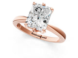 Rose gold Radiant Cut Solitaire Engagement Ring with Six-Prong Setting and Tapered Band_4