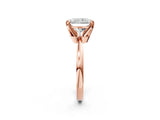 Rose gold Radiant Cut Solitaire Engagement Ring with Six-Prong Setting and Tapered Band_5