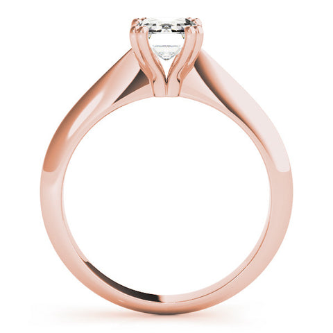 Rose gold Radiant Cut Solitaire Engagement Ring with Tapered Band and Four-Prong Setting 1