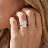 Rose gold Radiant Cut Solitaire Engagement Ring with Tapered Band and Four-Prong Setting_14
