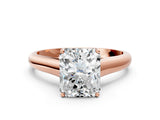 Rose gold Radiant Cut Solitaire Engagement Ring with Tapered Band and Four-Prong Setting_15