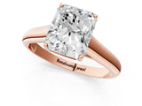 Rose gold Radiant Cut Solitaire Engagement Ring with Tapered Band and Four-Prong Setting_16