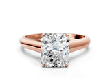 Rose gold Radiant Cut Solitaire Engagement Ring with Tapered Band and Four-Prong Setting_3