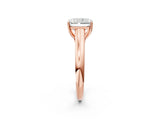 Rose gold Radiant Cut Solitaire Engagement Ring with Tapered Band and Four-Prong Setting_5